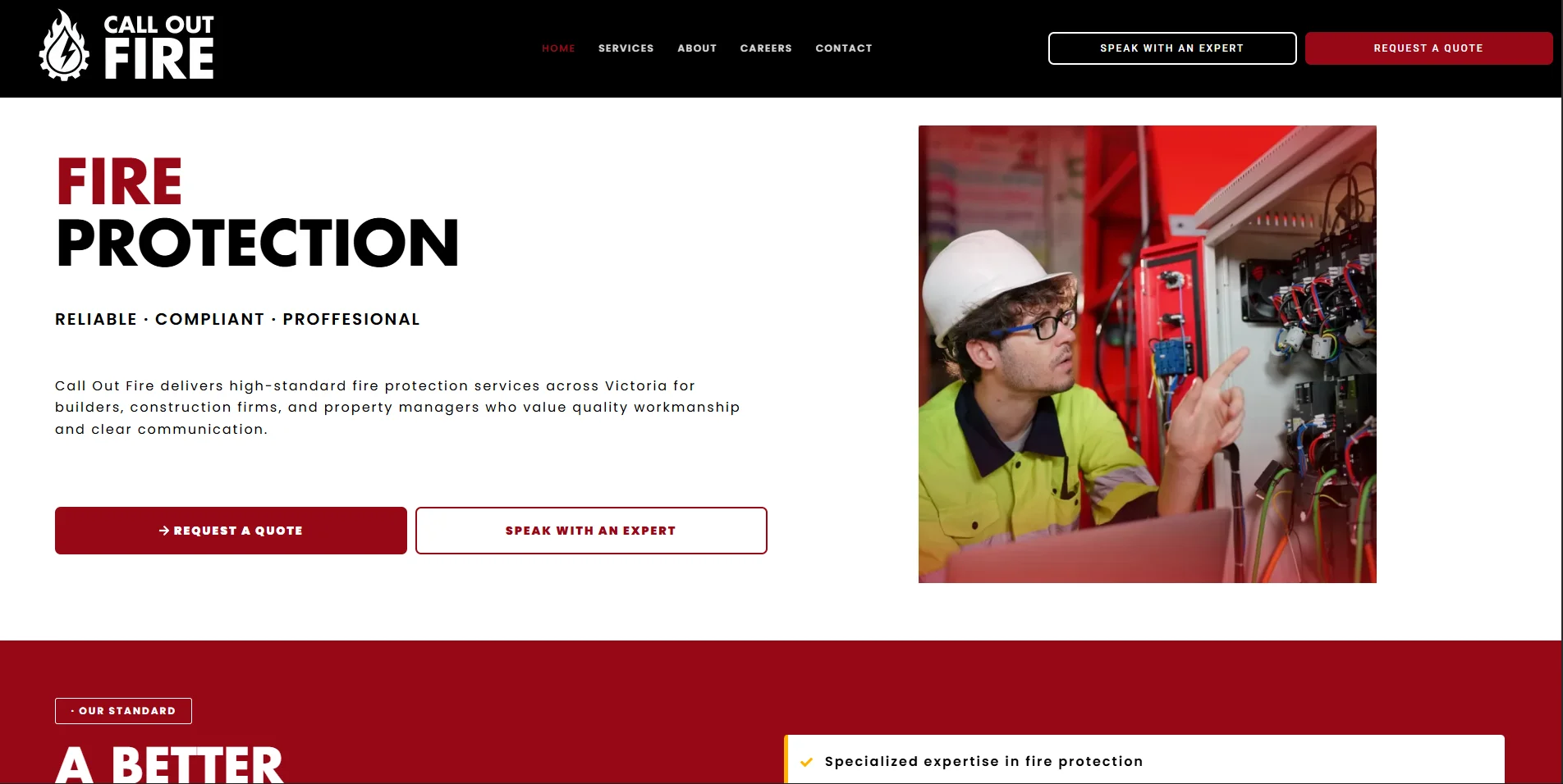 Call Out Fire website screenshot