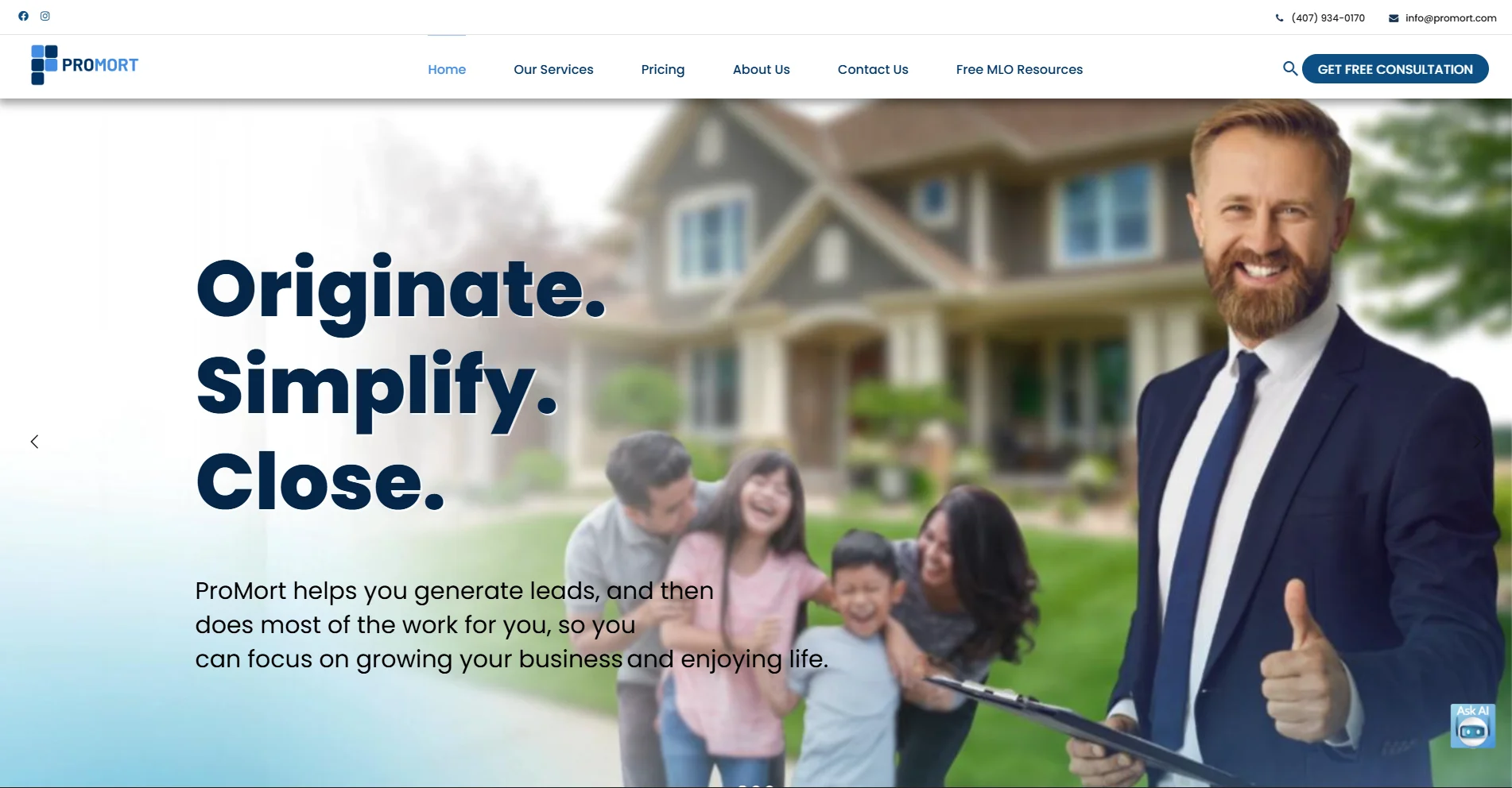 Promort website screenshot